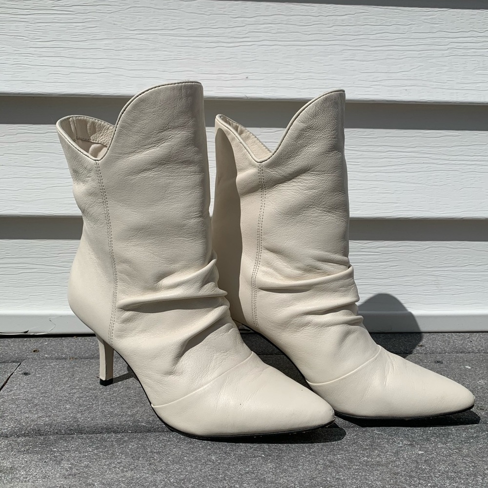 White Booties 1” heel
